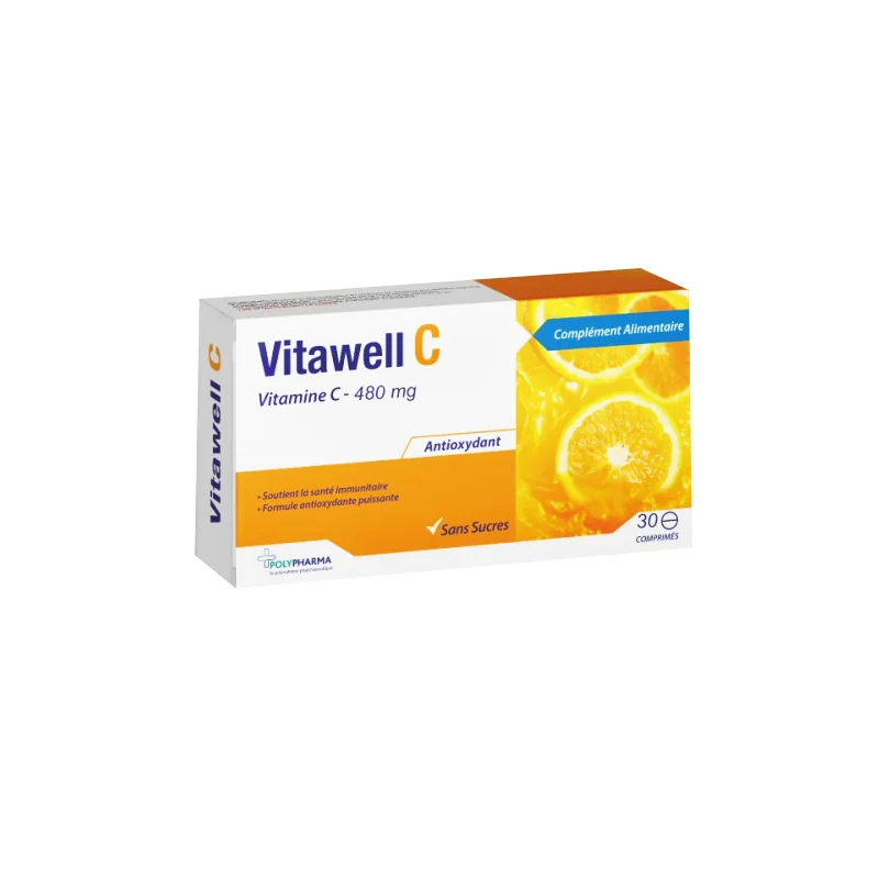 POLYPHARMA VITAWELL C VITAMINE C 480 MG 30 COMPRIMES