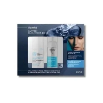 CLARENIA COFFRET CREME HYDRATANTE DUO-HYDRA RICHE + MOUSSE NETTOYANTE HYDRATANTE 50ML OFFERTE