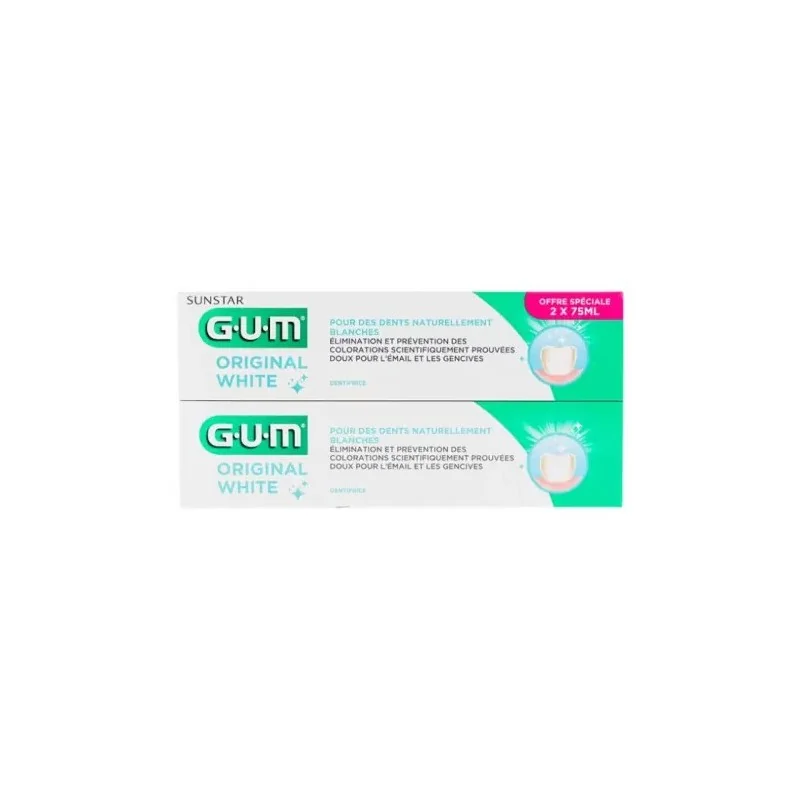 GUM DENTIFRICE ORIGINAL WHITE DUO 2*75ML