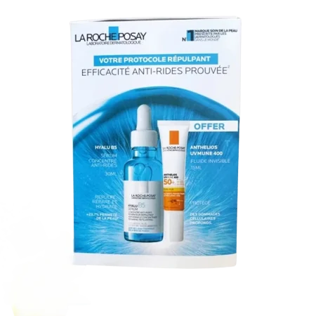 LA ROCHE POSAY COFFRET VOTRE PROTOCOLE RÉPULPANT SÉRUM HYALU B5 30ML + FLUIDE SOLAIRE ANTHELIOS UVMUNE 400 SPF50+ 15ML OFFERT