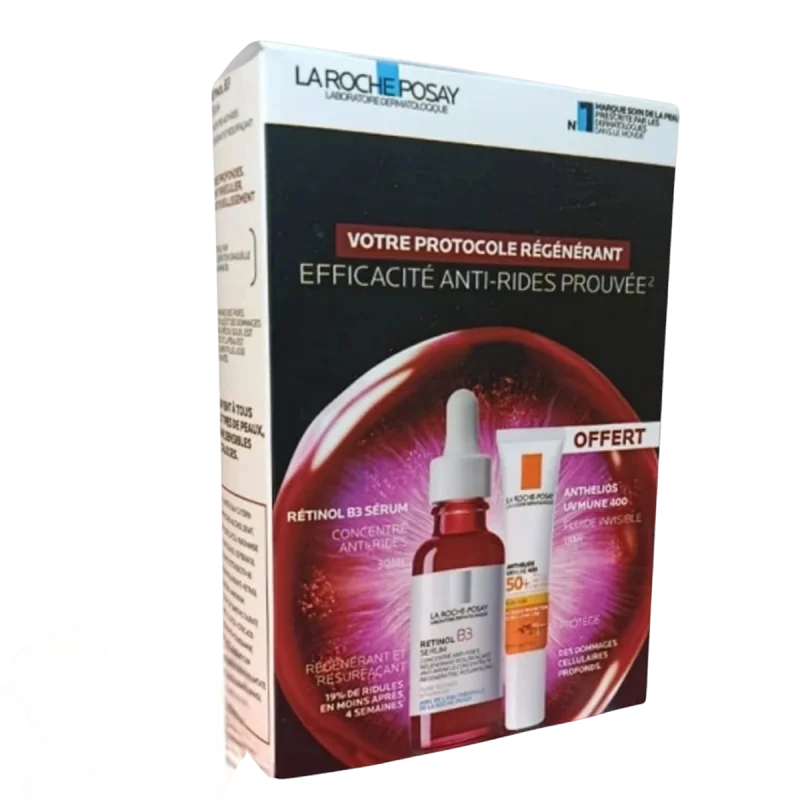 LA ROCHE POSAY COFFRET VOTRE PROTOCOLE RÉGÉNÉRANT SÉRUM RÉTINOL B3 30ML + FLUIDE INVISIBLE ANTHELIOS UVMUNE 400 SPF50+ 15ML