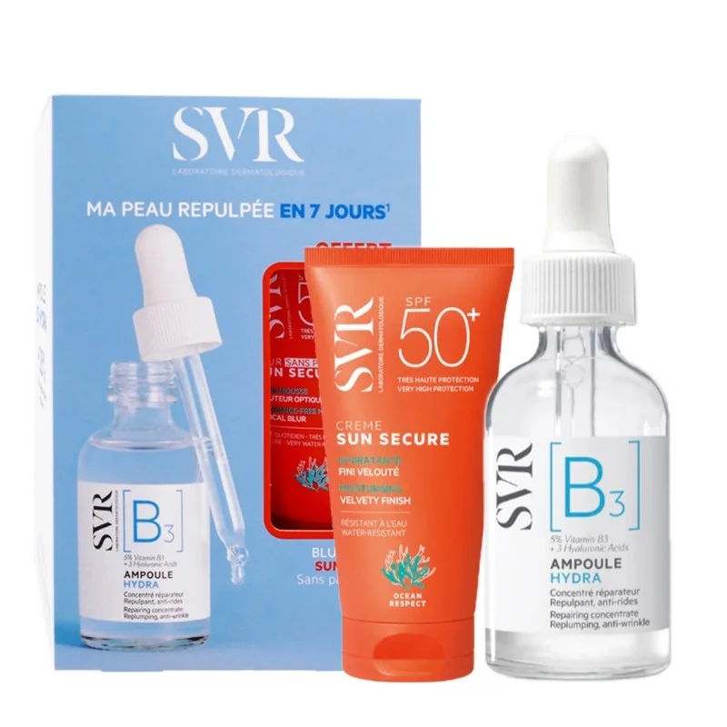 SVR COFFRET [B3] AMPOULE HYDRA 30ML+SUN SECURE BLUR SPF50+ 15ML (OFFERT)