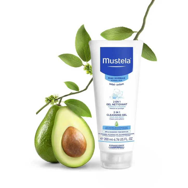 MUSTELA GEL NETTOYANT 2 EN 1 À L'AVOCAT BIO 200 ML