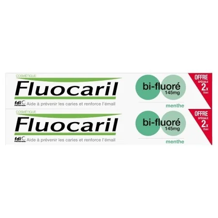 FLUOCARIL DENTIFRICE BI-FLUORÉ MENTHE 145MG 75ML LOT DE 2