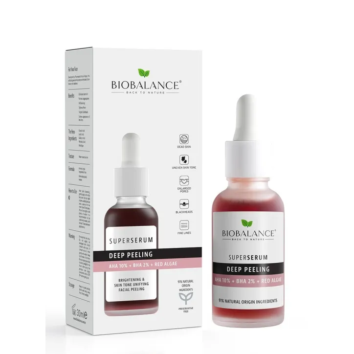 BIOBALANCE SUPER SERUM AHA PEELING ACIDE GLYCOLIQUE 30ML