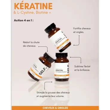 SELF NUTRICARE KERATINE & L-CYSTINE BIOTINE – 60 GÉLULES