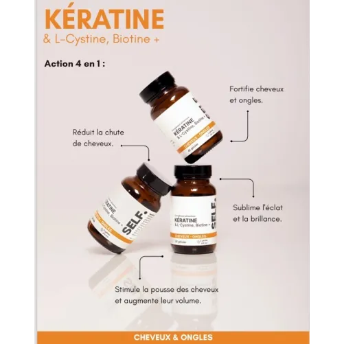 SELF NUTRICARE KERATINE & L-CYSTINE BIOTINE – 60 GÉLULES