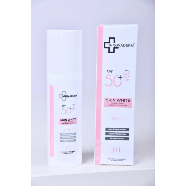 INNOVADERM SKIN WHITE - FOND DE TEINT MINERAL ANTI TACHES IVORY 01