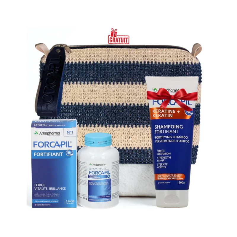 ARKOPHARMA FORCAPIL TROUSSE CHEVEUX ET ONGLES 180 GÉLULES + SHAMPOING FORTIFIANT 200 ML (OFFERT)