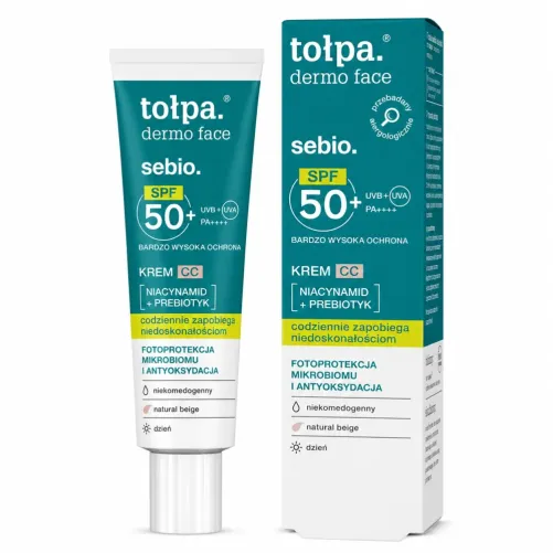 TOŁPA DERMO FACE SEBIO+ CC CRÈME SPF50+ PA++++ BEIGE NATUREL 40 ML