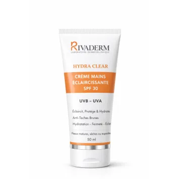 RIVADERM HYDRA CLEAR CREME MAINS ECLAIRCISSANTE SPF30 50ML