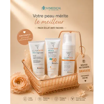 PACK RONCEY CLAIRSKIN WHITENING NIGHT CREAM + WHITENING WATERPROOF SPF50 + CLEANSING FOAM 250 ML GRATUITE