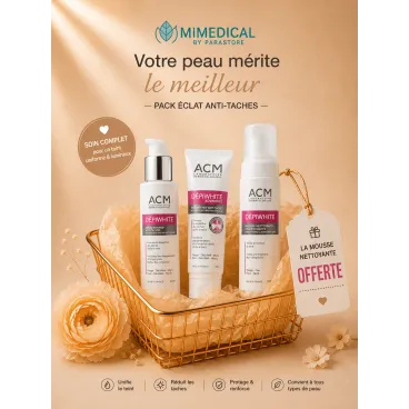 PACK ACM DÉPIWHITE SÉRUM INTENSIF + SOIN INTENSIF ANTI-TACHES + MOUSSE NETTOYANTE ÉCLAIRCISSANTE OFFERTE