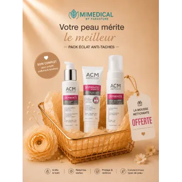 PACK ACM DÉPIWHITE SÉRUM INTENSIF + SOIN INTENSIF ANTI-TACHES + MOUSSE NETTOYANTE ÉCLAIRCISSANTE OFFERTE