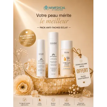 PACK BABE DÉPIGMENTANT SERUM INTENSIF + LOTION GLOW + SUPER FLUID SPF50 GRATUIT