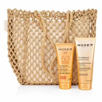 NUXE LAIT SOLAIRE FONDANT SPF50+ 150ML+HUILE DE DOUCHE 200ML (OFFERT)+SAC DE PLAGE (OFFERT)