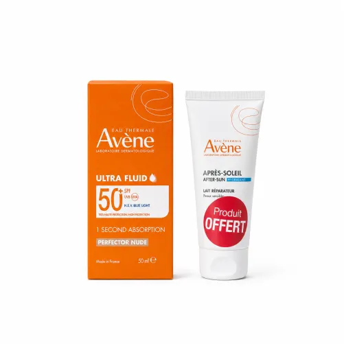 AVENE ULTRA FLUID PERFECTEUR TEINTE SPF50+ 50ML + LAIT APRES SOLEIL 50ML OFFERT