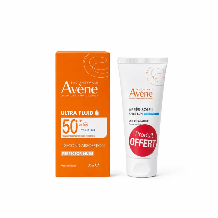 AVENE ULTRA FLUID PERFECTEUR TEINTE SPF50+ 50ML + LAIT APRES SOLEIL 50ML OFFERT