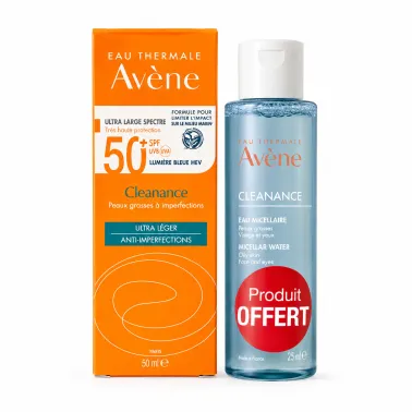 AVENE CLEANANCE ULTRA LEGERE ANTI IMPERFECTIONS SPF50+ 50ML + EAU MICELLAIRE 100ML OFFERTE