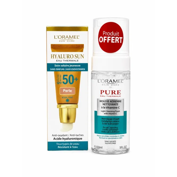 L'ORAMEL HYALUROSUN ECRAN TEINTÉ PERLE SPF50+ 50ML + MOUSSE NETTOYANTE GRATUITE