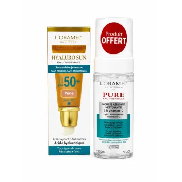 L'ORAMEL HYALUROSUN ECRAN TEINTÉ PERLE SPF50+ 50ML + MOUSSE NETTOYANTE GRATUITE