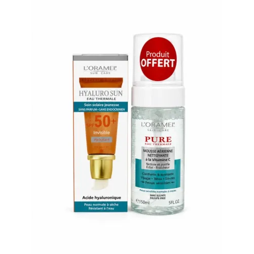 L’ORAMEL HYALURON SUN CARE INVISIBLE HYDRATANT SPF50+ 40ML + MOUSSSE GRATUITE
