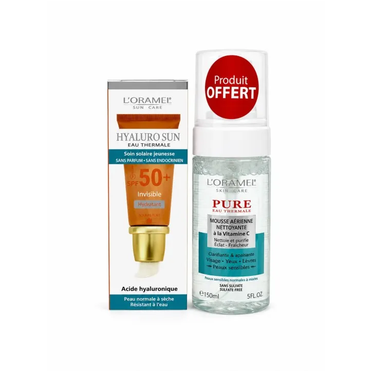 L’ORAMEL HYALURON SUN CARE INVISIBLE HYDRATANT SPF50+ 40ML + MOUSSSE GRATUITE