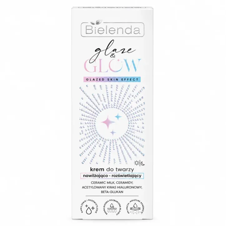 BIELENDA GLAZE & GLOW CRÈME HYDRATANTE ILLUMINATRICE EFFET PEAU GLACÉE 50 ML