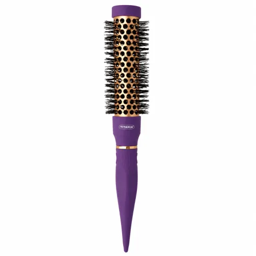 TITANIA BROSSE RONDE A AME METALLIQUE VIOLET/CUIVRE 25MM
