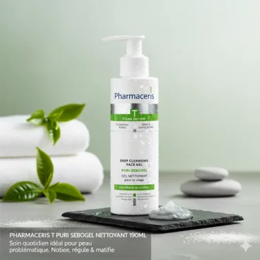 PHARMACERIS T PURI SEBOGEL GEL NETTOYANT VISAGE 190ML PHARMACERIS T PURI SEBOGEL GEL NETTOYANT VISAGE 190ML