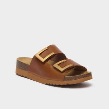 SCHOLL ILARY 2 STRAPS COGNAC