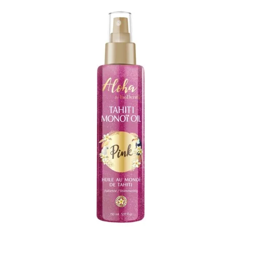 ALOHA HUILE AU MONOÏ DE TAHITI PAILLETEE PINK SPRAY 150ML