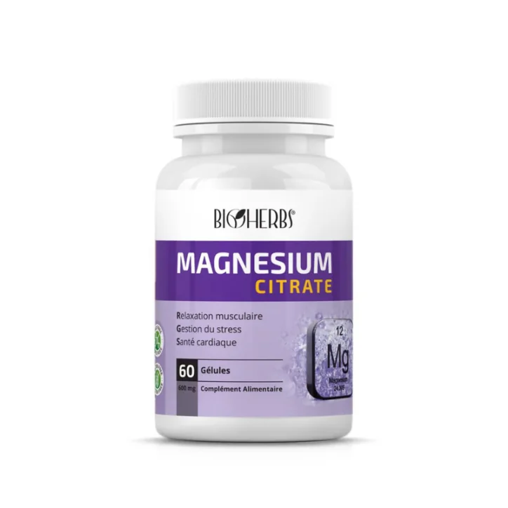 BIOHERBS MAGNÉSIUM CITRATE  60 GÉLULES