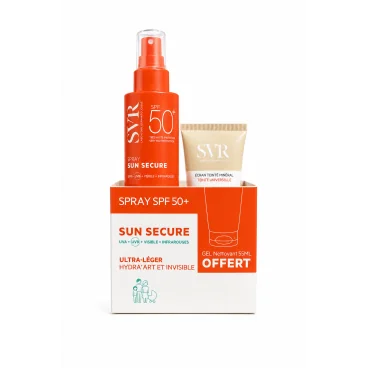 SVR SUN SECURE SPRAY SPF50+ + GEL NETTOYANT 55 ML OFFERT
