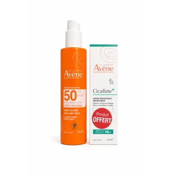 AVENE SOLAIRE SPRAY ADULTE HAUTE PROTECTION SPF50+ 200ML+CICALFATE CREME REPARATRICE PROTECTRICE 40ML(OFFERT)