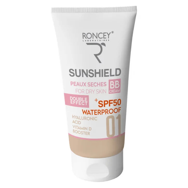 RONCEY ECRAN SUNSHIELD WATERPROOF SPF50+ TEINTE 01 PEAU SÈCHE 50ML