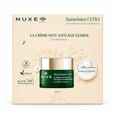 NUXE COFFRET CREME DE NUIT ANTI AGE GLOBAL 50ML + BRACELET EN PERLE OFFERT