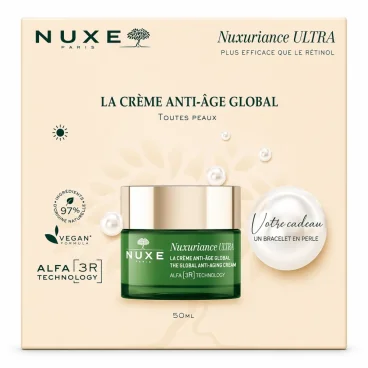 NUXE COFFRET LA CREME DE JOUR ANTI AGE GLOBAL 50ML + BRACELET EN PERLE OFFERT
