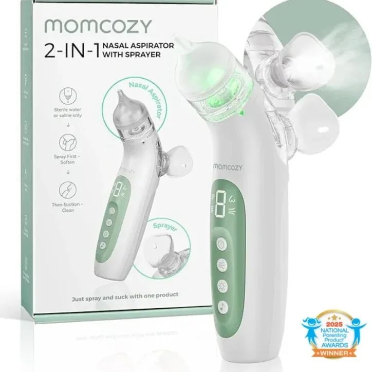 MOMCOZY ASPIRATEUR NASAL BÉBÉ 2-EN-1 AVEC SPRAY
