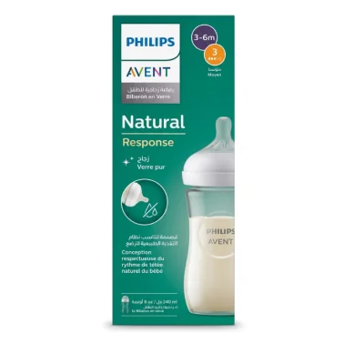 AVENT BIBERON NATURAL RESPONSE EN VERRE 3-6M 240ML SCY933/01 AVENT BIBERON NATURAL RESPONSE EN VERRE 3-6M 240ML SCY933/01