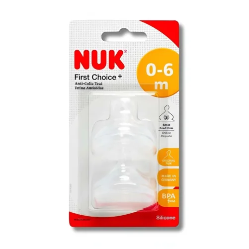 NUK LOT DE 2 TETINES FIRST CHOICE+ 0-6 MOIS TAILLE S