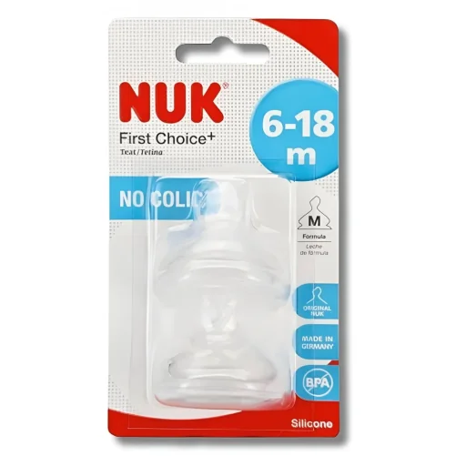 NUK LOT DE 2 TETINES FIRST CHOICE+ 6-18 MOIS TAILLE M