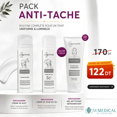 PACK INNOVADERM STOP PIGMENT CRÈME DE NUIT + CRÈME DE JOUR SPF50+ + GEL NETTOYANT DÉPIGMENTANT OFFERT PACK INNOVADERM STOP PIGMENT CRÈME DE NUIT + CRÈME DE JOUR SPF50+ + GEL NETTOYANT DÉPIGMENTANT OFFERT