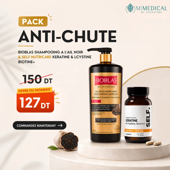 PACK BIOBLAS SHAMPOOING À L’AIL NOIR + SELF NUTRICARE KÉRATINE, L-CYSTINE & BIOTINE