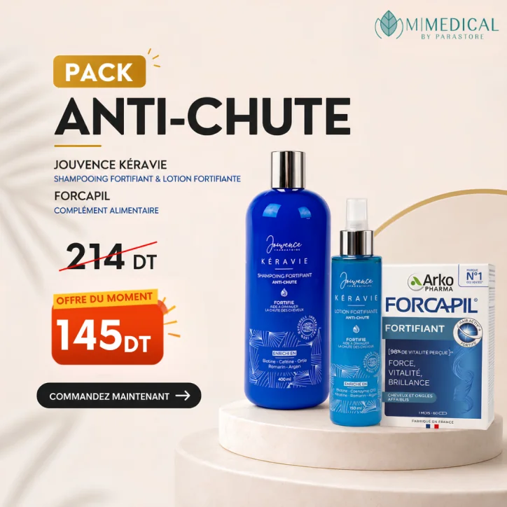 PACK JOUVENCE KÉRAVIE SHAMPOOING FORTIFIANT + LOTION FORTIFIANTE ANTI-CHUTE + FORCAPIL FORTIFIANT