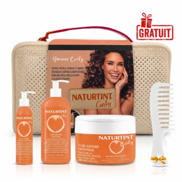 NATURTINT TROUSSE CURLY LEAVE-IN SANS RINÇAGE 200ML + SHAMPOOING BOUCLE 330ML + MASQUE CURLY 300ML + PEIGNE TRANSLUCIDE (OFFERT)