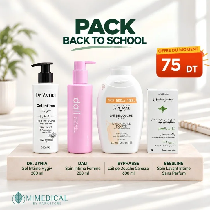 PACK DR ZYNIA GEL INTIME HYGI+ + DALI HAND & BODY COCONUT LOTION + BYPHASSE LAIT DE DOUCHE + BEESLINE ROLL-ON