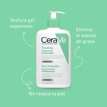 CERAVE GEL MOUSSANT PEAUX NORMALES À GRASSES 473 ML