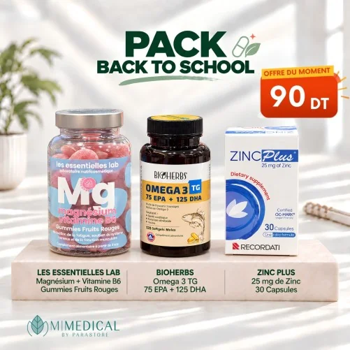 PACK LES ESSENTIELLES LAB MAGNÉSIUM + VITAMINE B6 GUMMIES + BIOHERBS OMÉGA 3 TG 75 EPA + 125 DHA + ZINC PLUS 25 MG