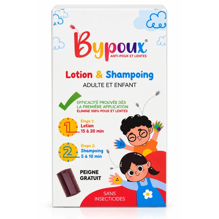BYPOUX LOTION & SHAMPOOING ANTI-POUX ET LENTES ADULTE & ENFANT